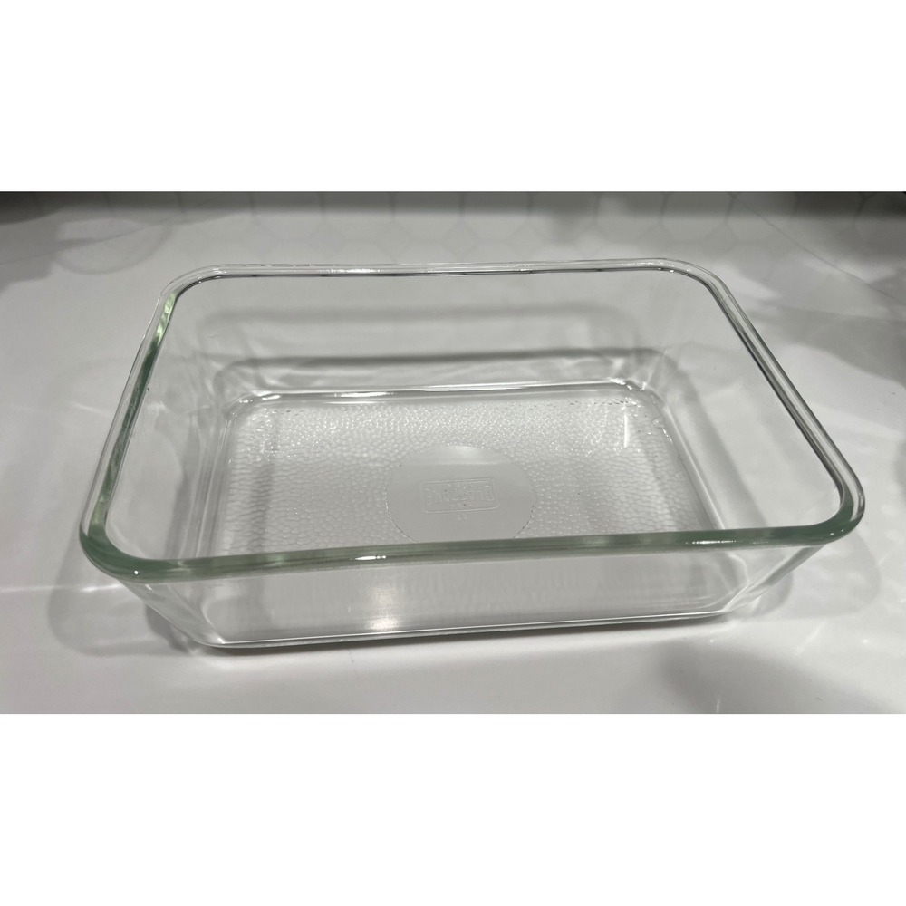 Vintage Glasbake J-804 Clear Glass Rectangular Baking Dish Textured Bottom USA